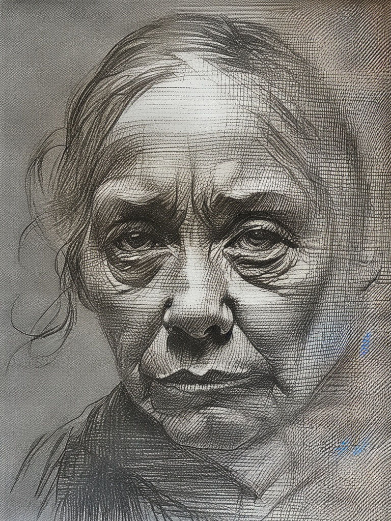 Drawing in the style of Käthe Kollwitz