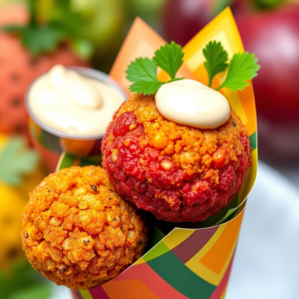 Fruit Falafel in Playful, Whimsical Style