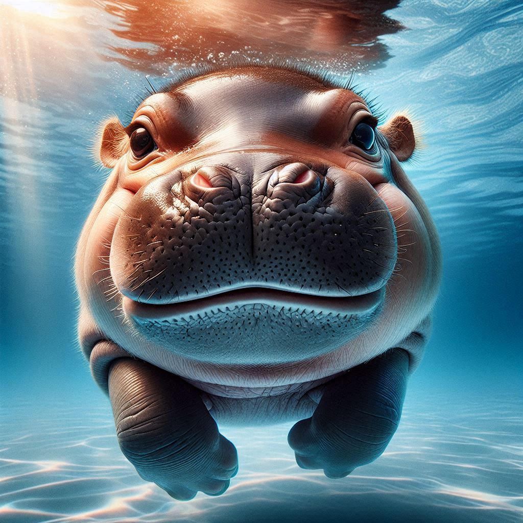 A baby hippo