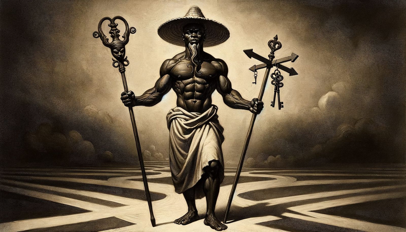 Elegba, the God of crossroads in the Santeria and Yoruba religion. - AI ...