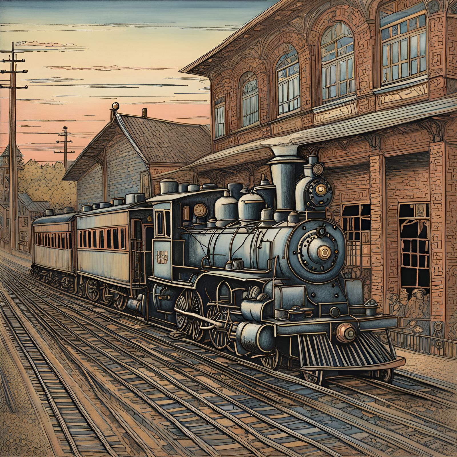 1930's Small town train station.
