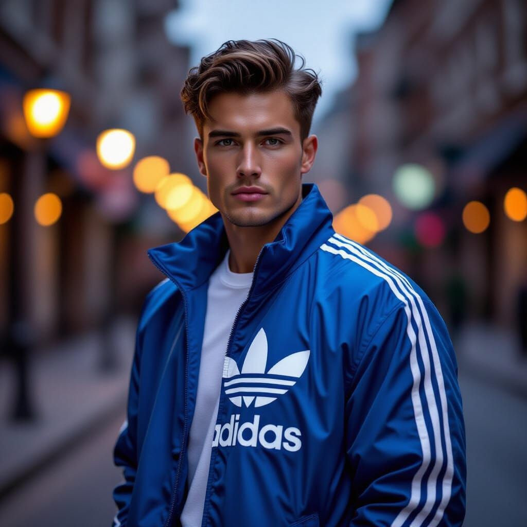 בחור עם גקט חתיך של אדידס