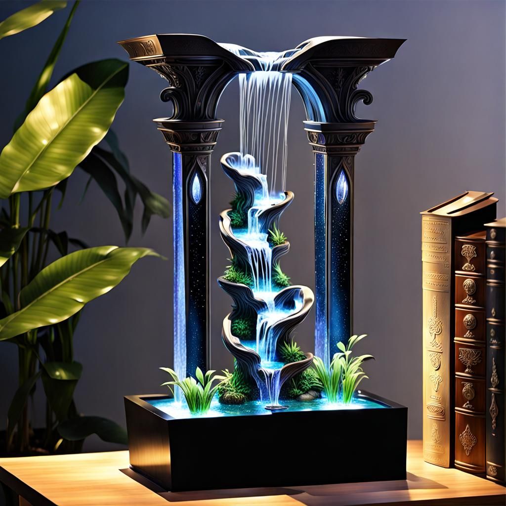 Beautiful Stunning large water fountain transparent Glass el...