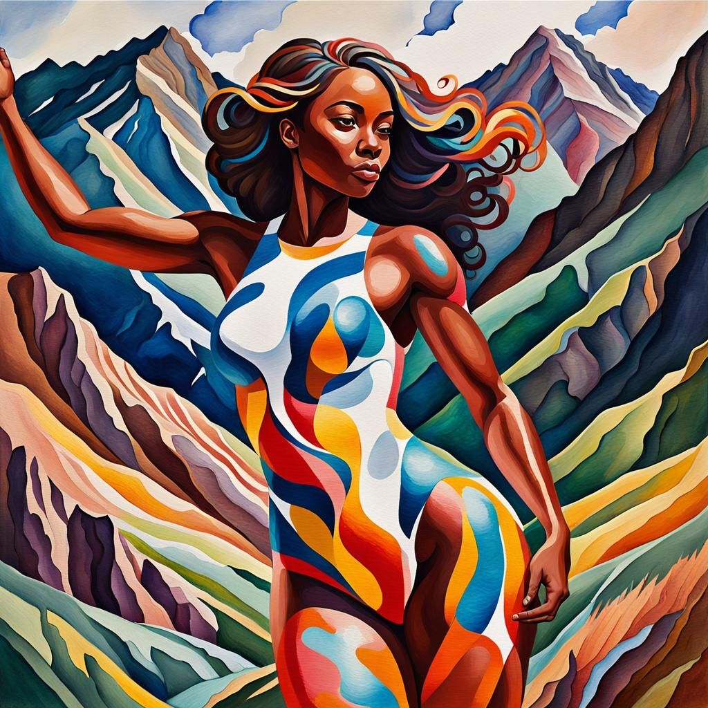 Abstract female form, curvy , mountains valleys. smooth dark...