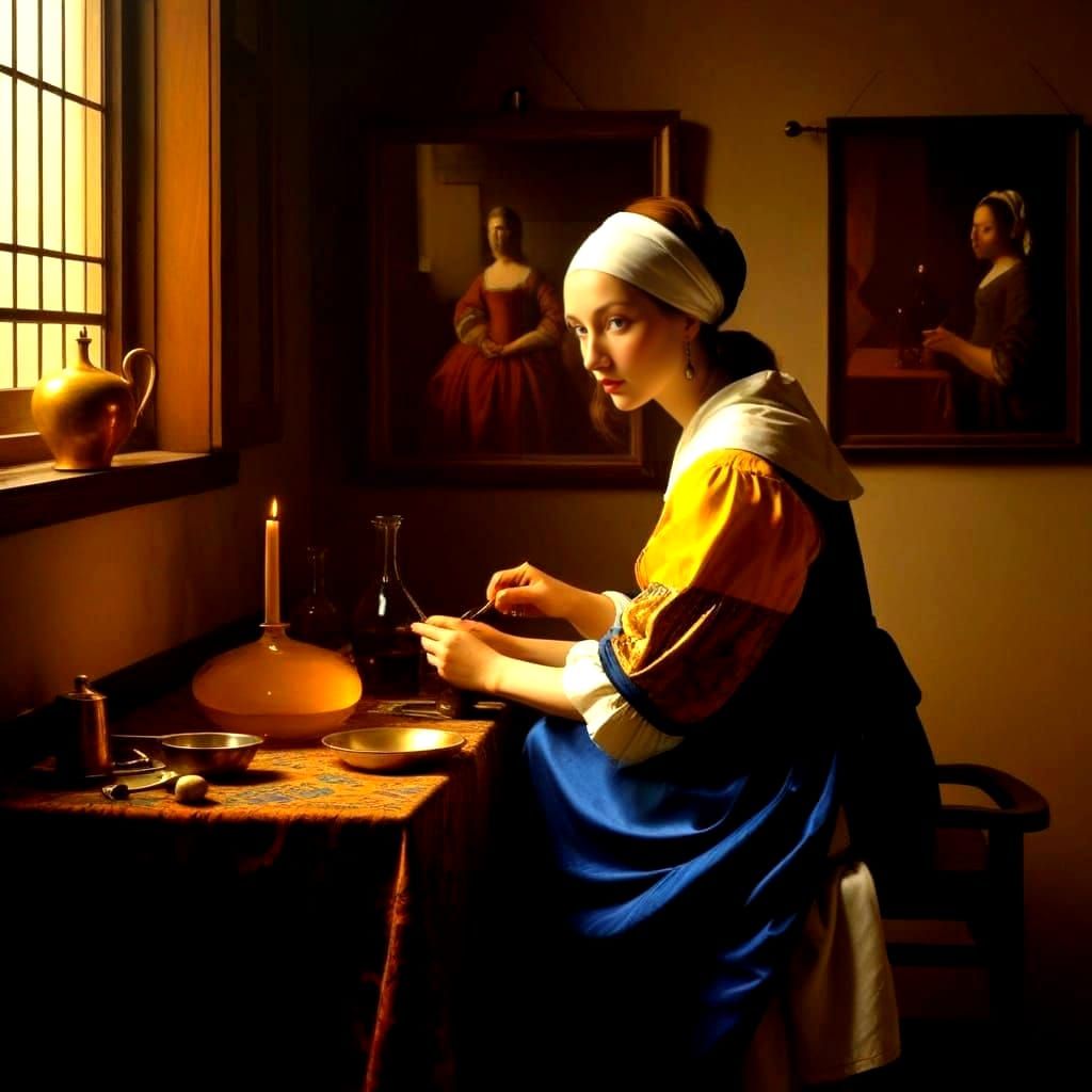 Ethereal Lady in Rich, Vibrant Colors