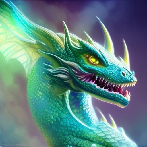 Sparkle Opal chibi dragon hatchling portrait