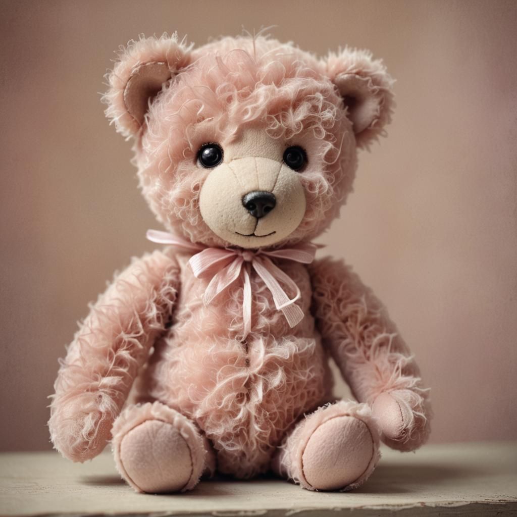 A tiny pink teddy bear  by @Sharkey