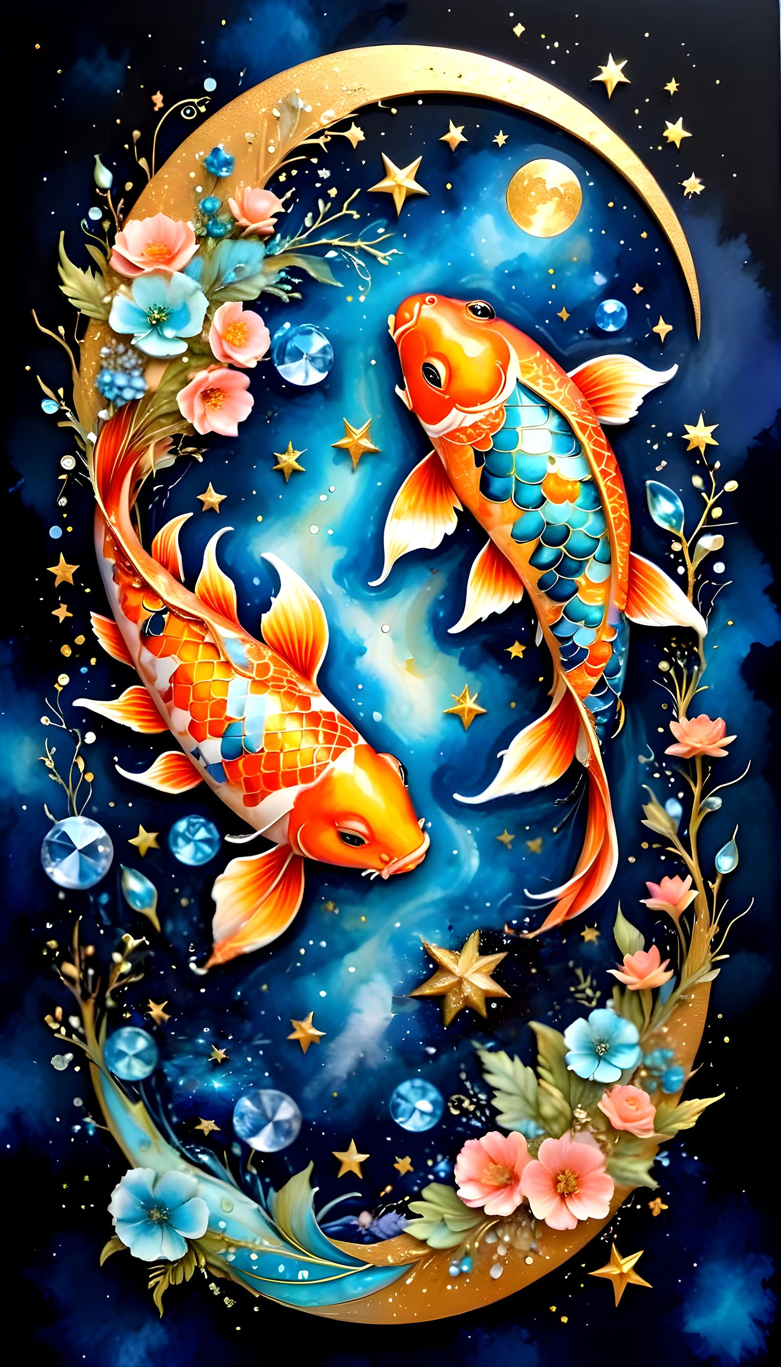 Ink Pisces Zodiac   by @Olena Tarasova