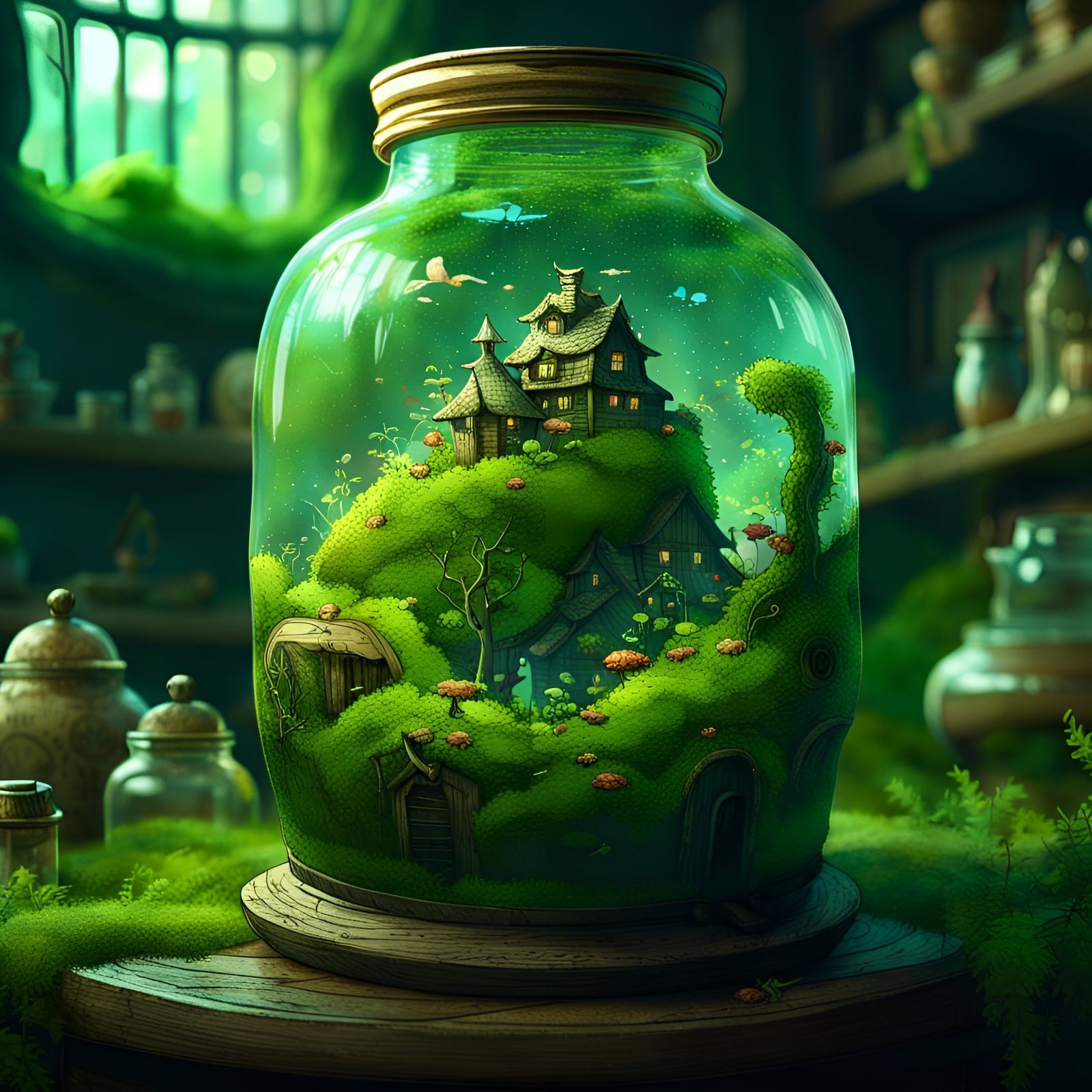 Moss Jar Ai Generated Artwork Nightcafe Creator 6944