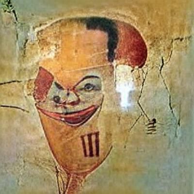 Ancient Egyptian mural depicting Pennywise.