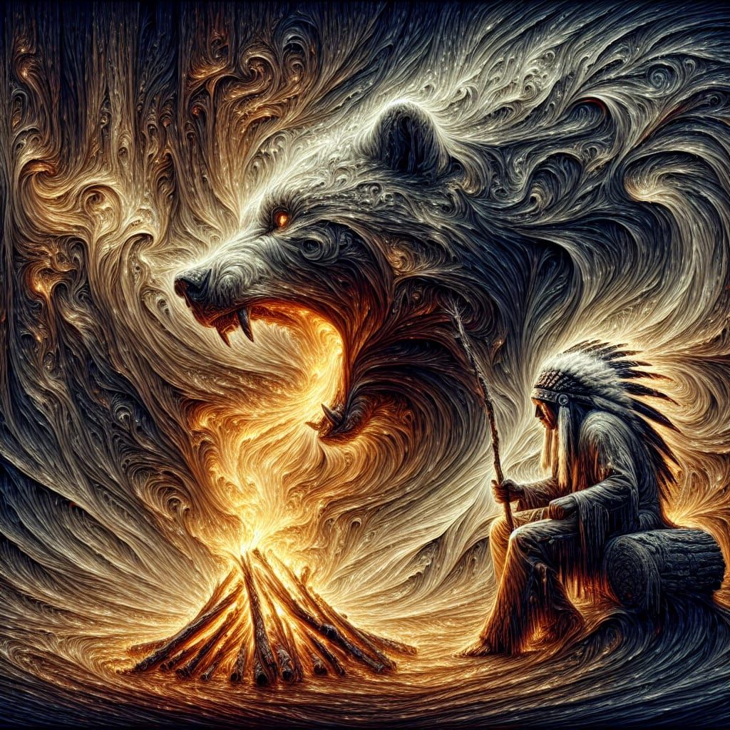 A Native American Bear Spirit  by @Slim