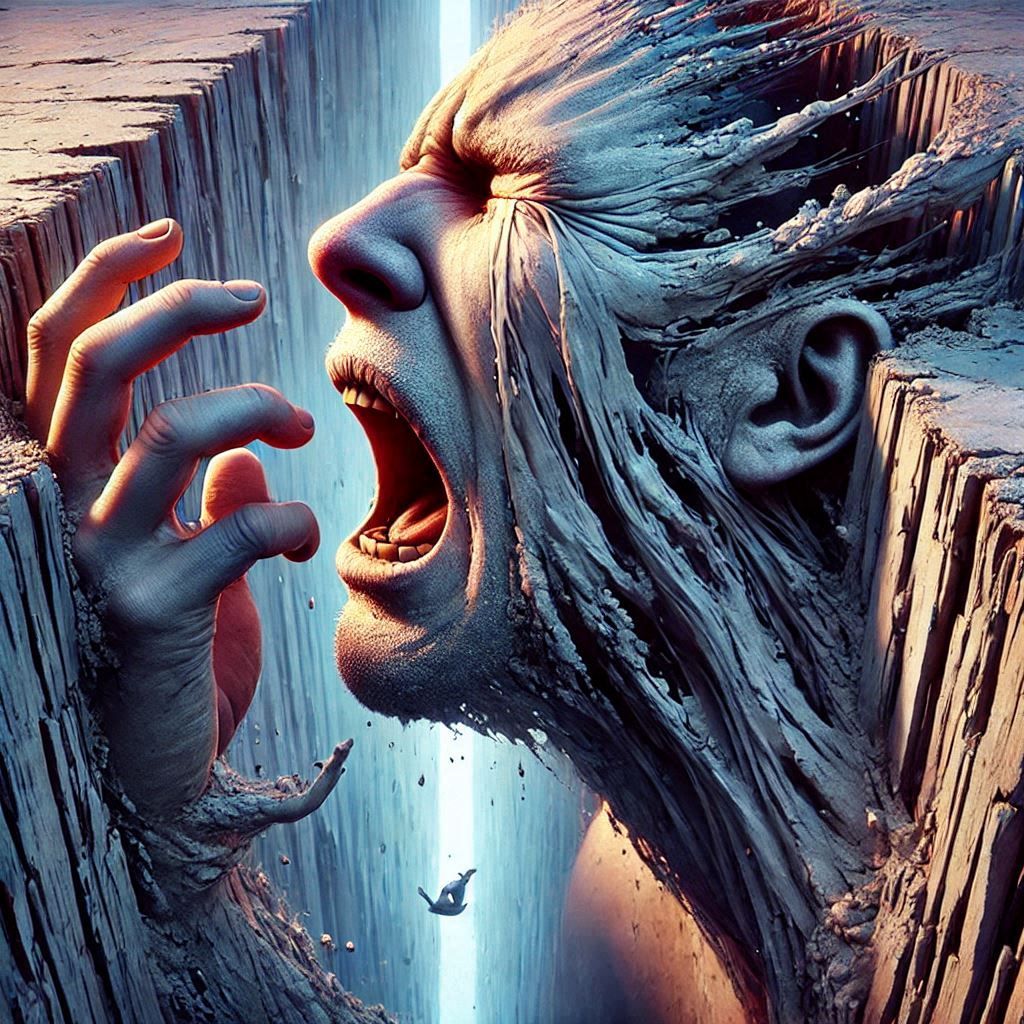 My anguish is a chasm my tears can never fill