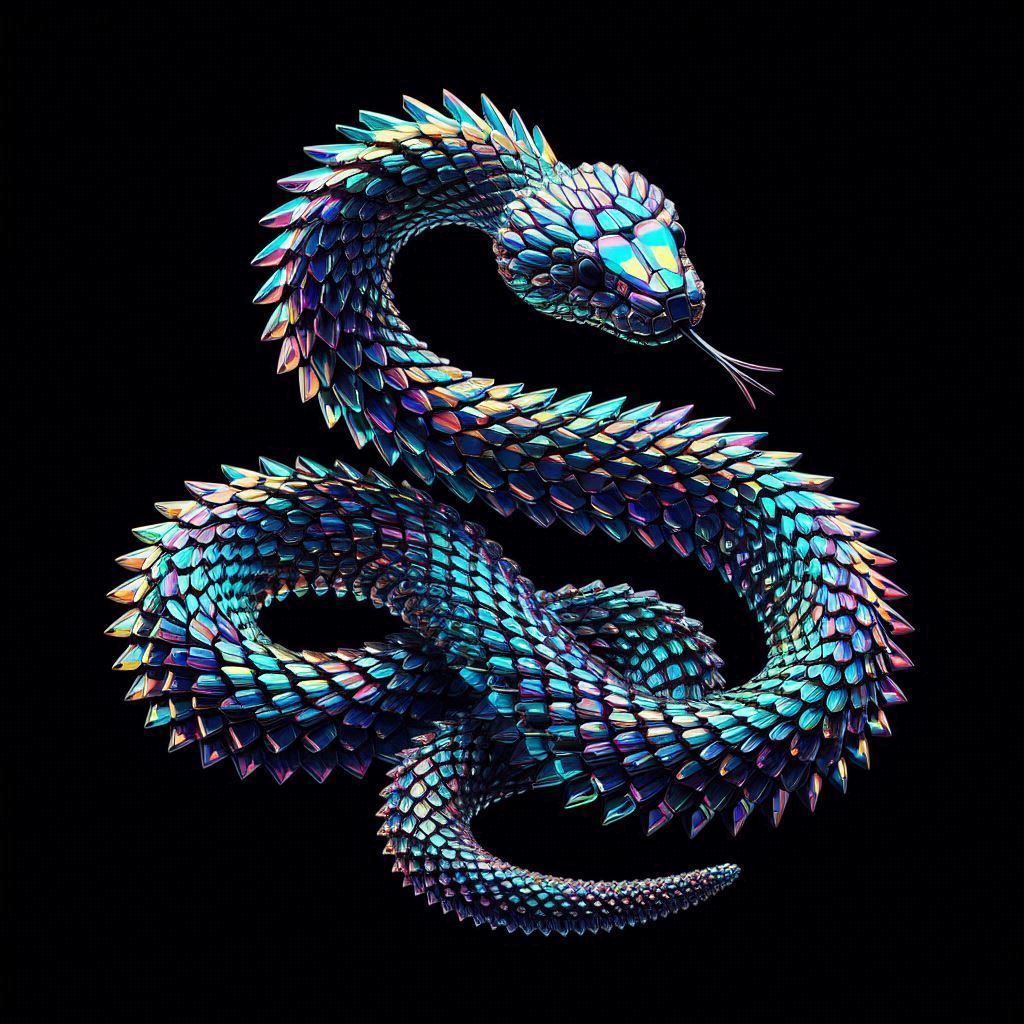 iridescent snake