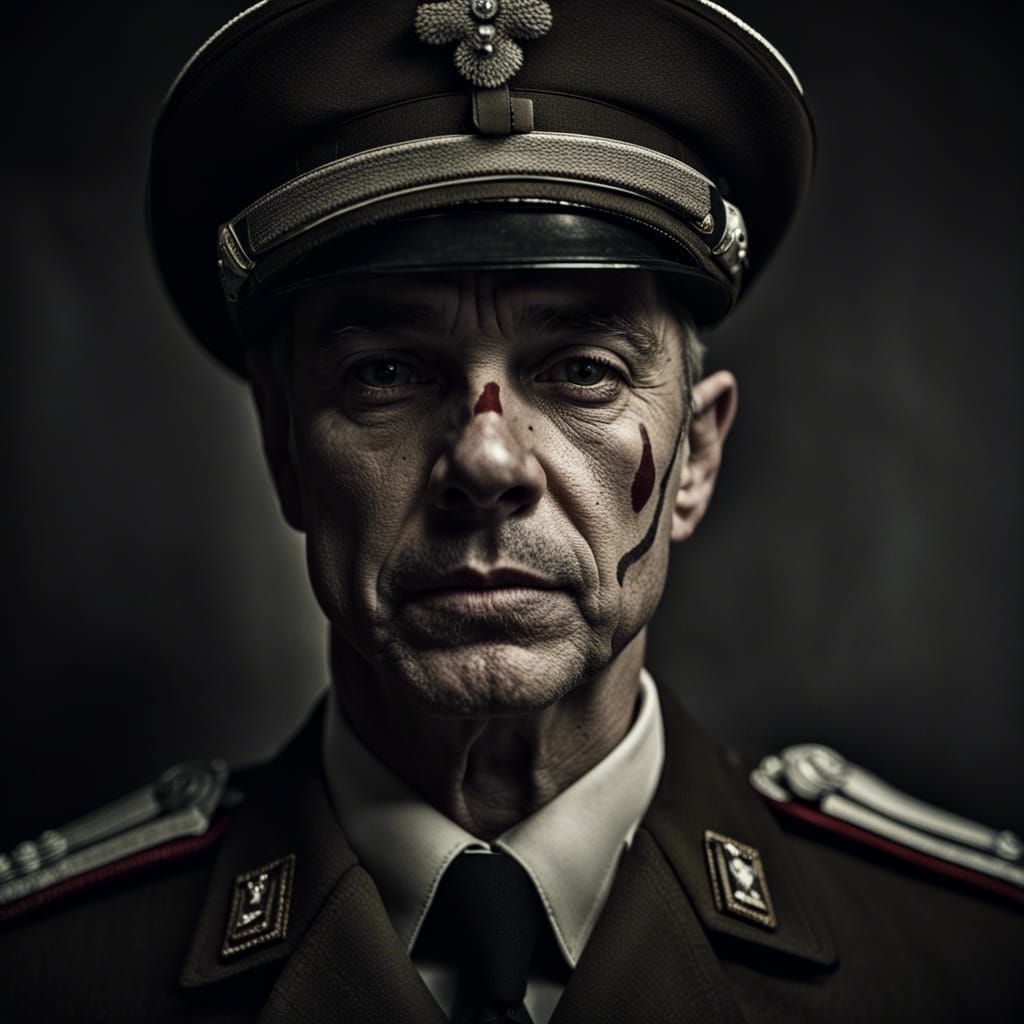 Military officer with scars on his face