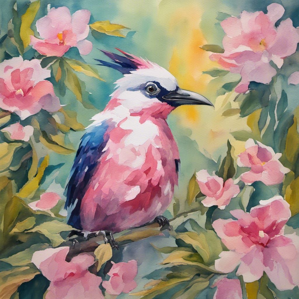 Watercolor paradise bird   by @EphemeralBlade