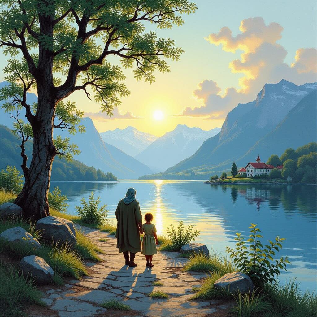 Vibrant Oil Painting of Abundant Life