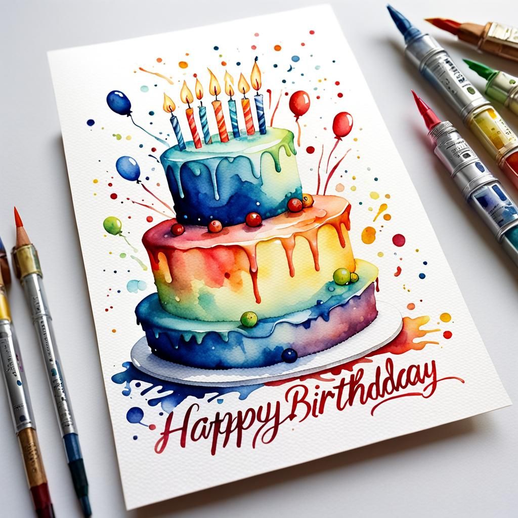 Happy birthday card - AI Generated Artwork - NightCafe Creator