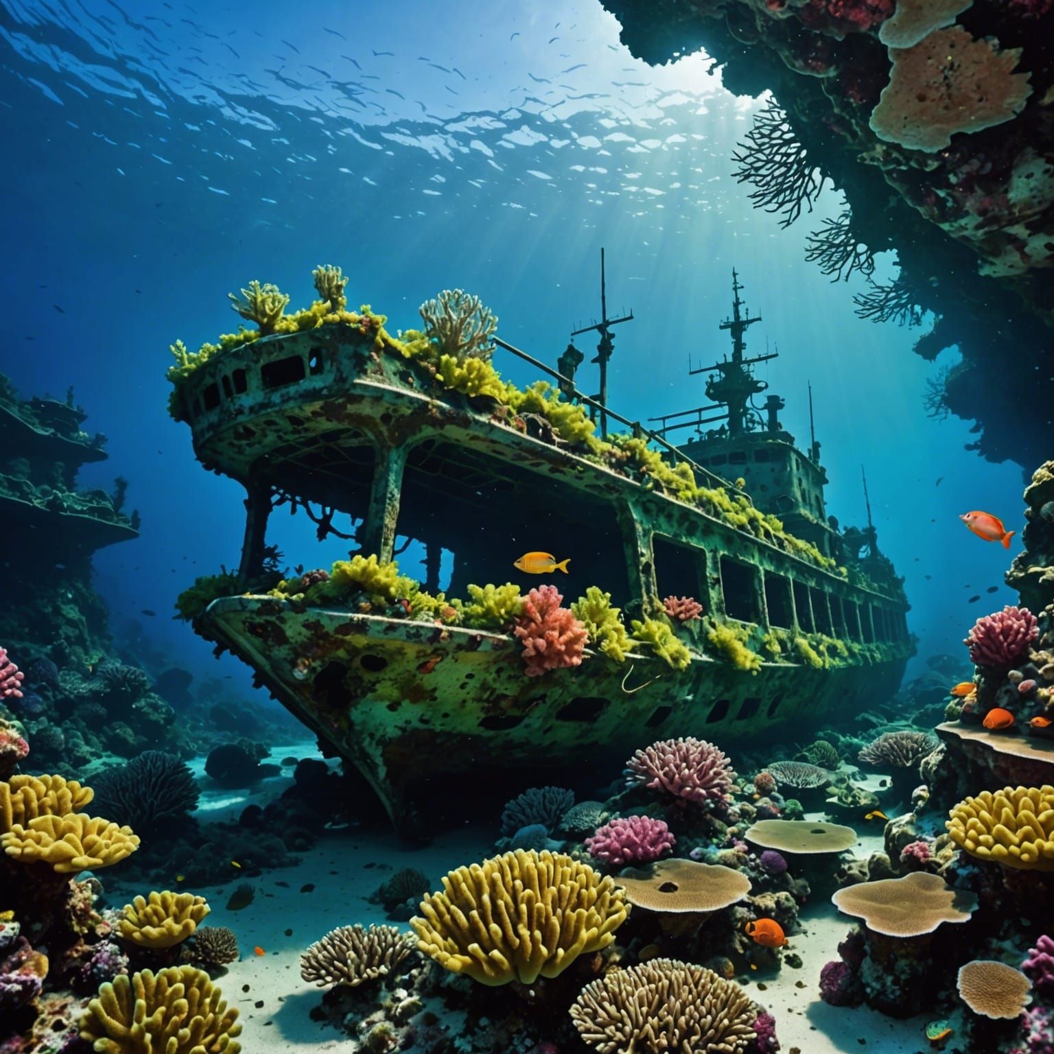 Sunken warship