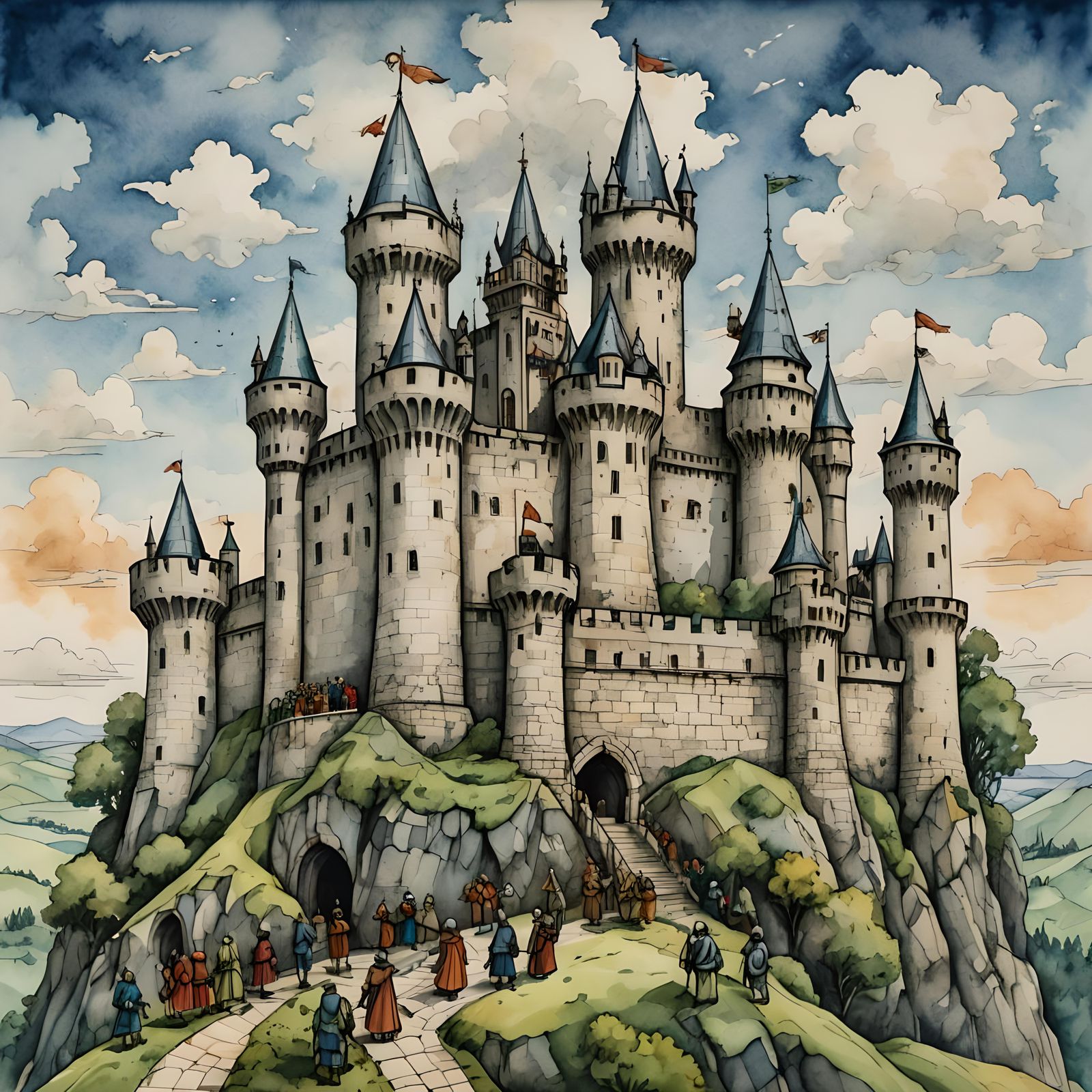 Watercolour Castle