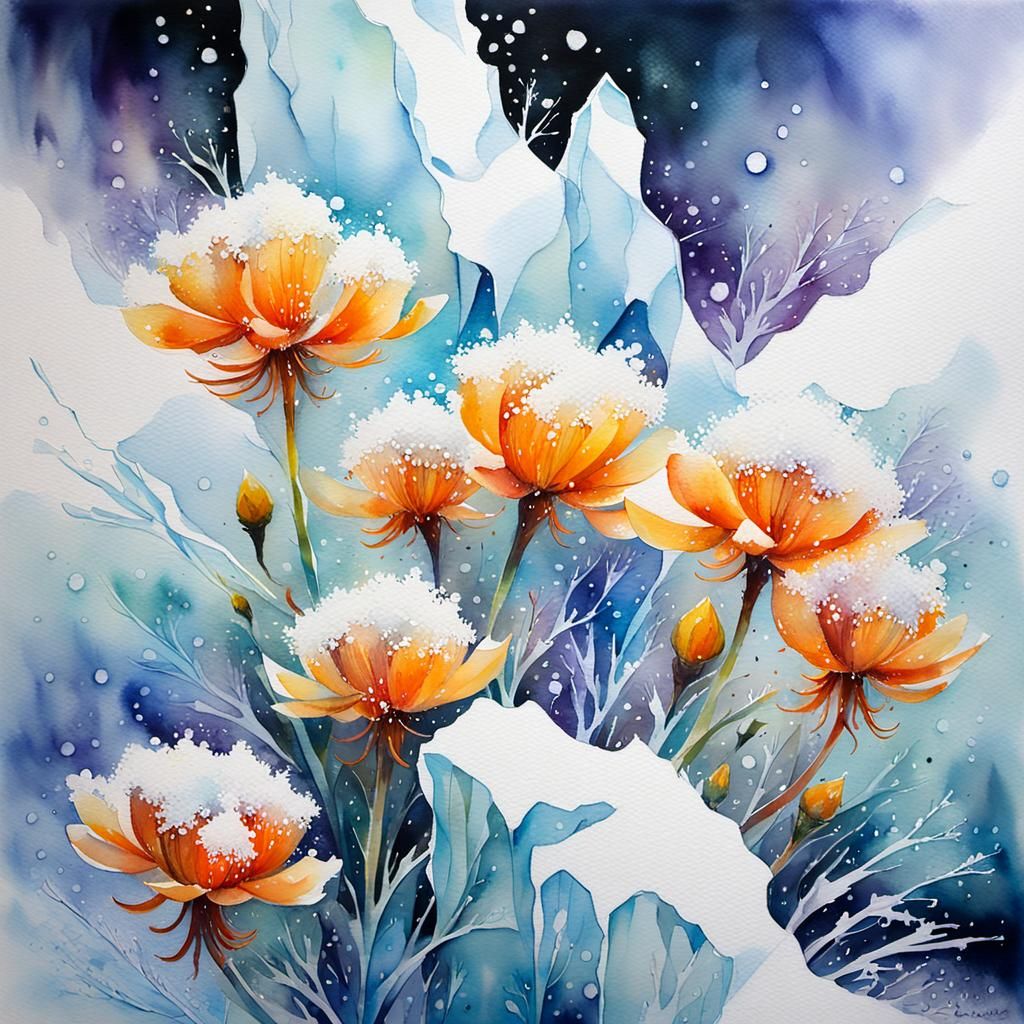 Snowy flowers