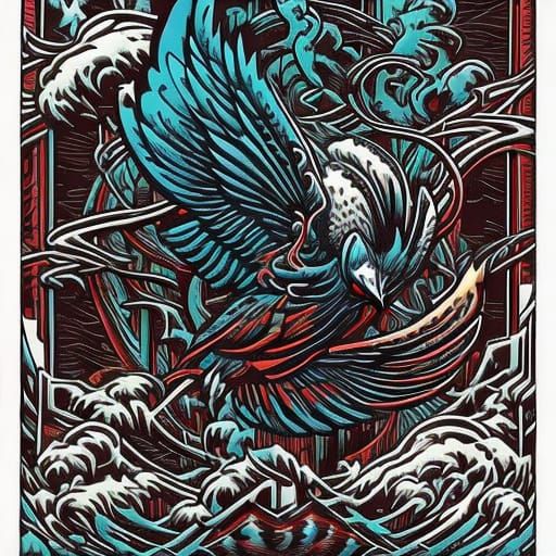 SDXL Ink Splash Pigeon