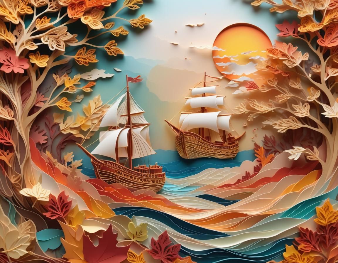 autumnal paper collage