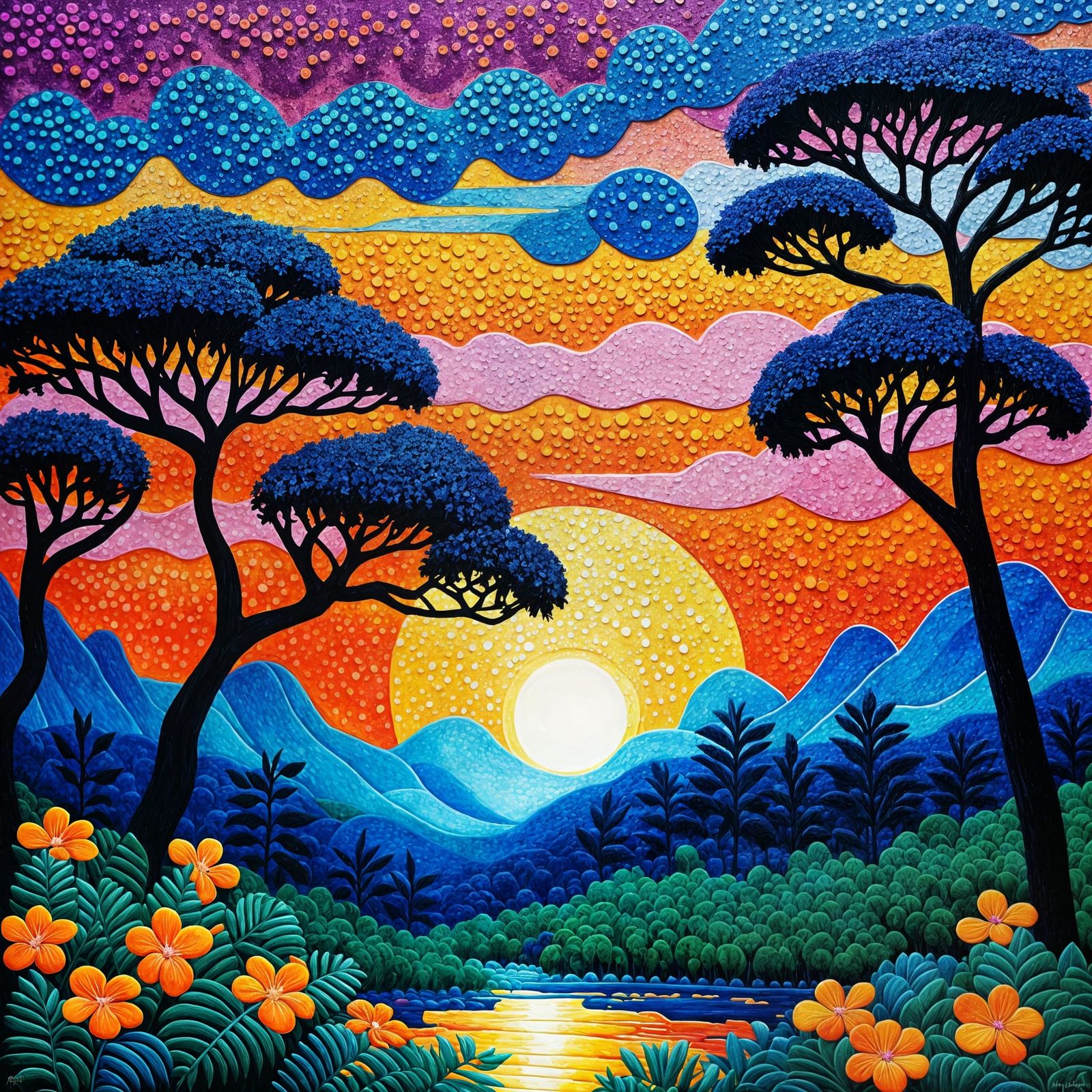 Pointillist rain forest  by @Mad Piece Maker