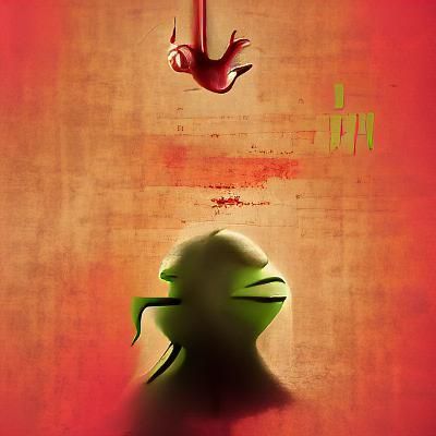 Kermit muppet minimal horror movie poster