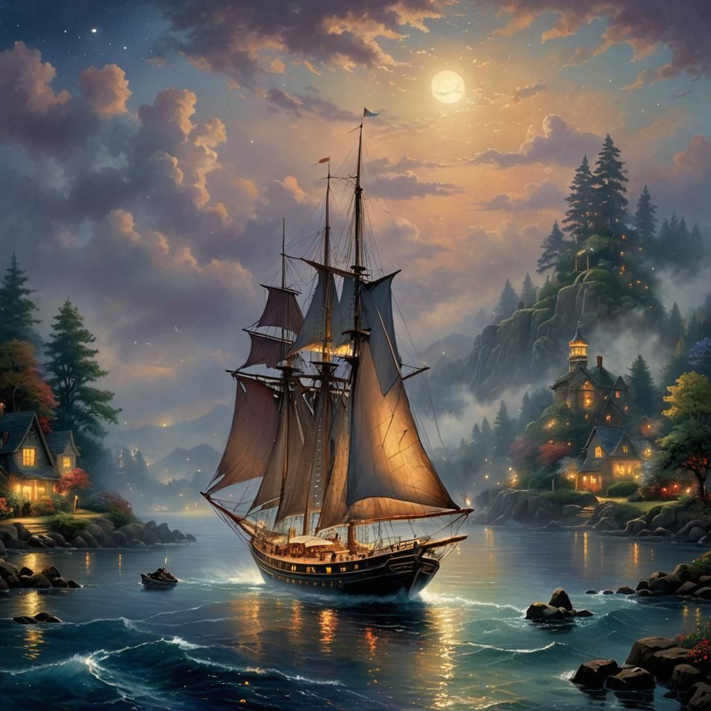 Sailboat in the night