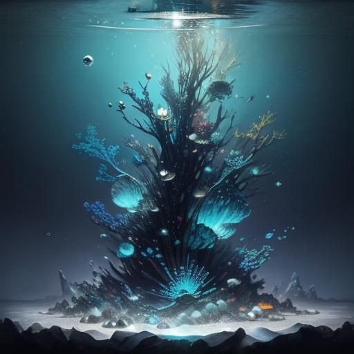 Fish tank diamonds shining sparkles round spheres turquoise ...