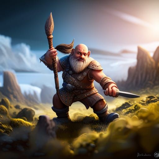 Dwarf Fighter Awaiting Battle - AI Generated Artwork - NightCafe Creator