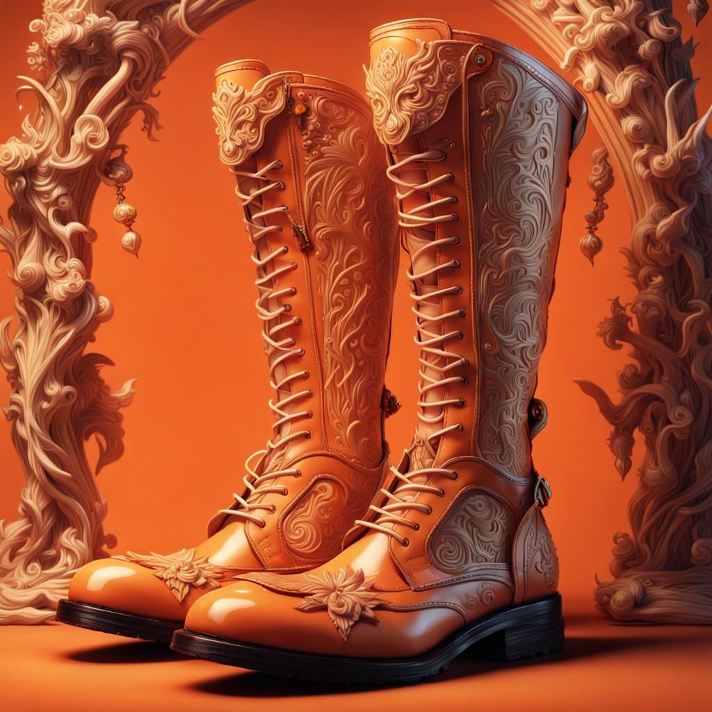 Orange Long Boots  by @Atheist 