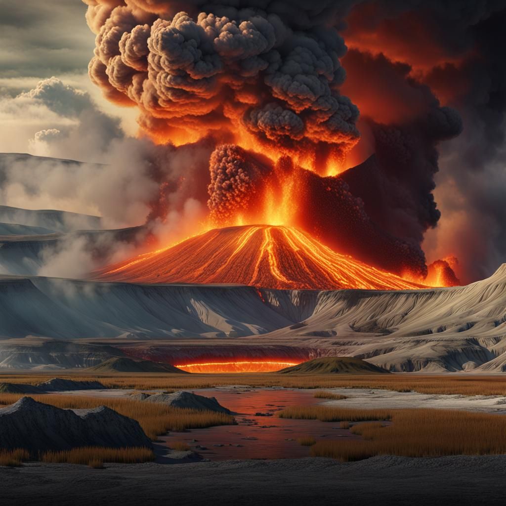 Yellowstone Supervolcano eruption Epic cinematic brilliant stunning