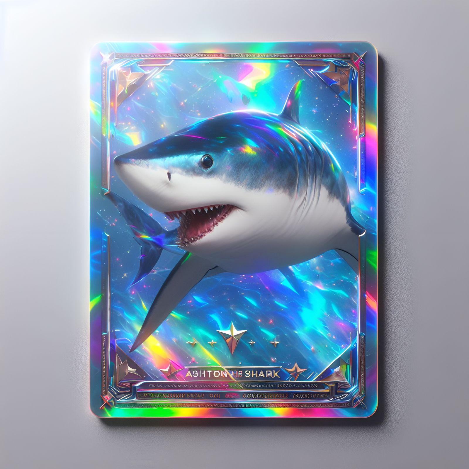 Limited Shiny Prismatic Ashton The Shark Trading Card