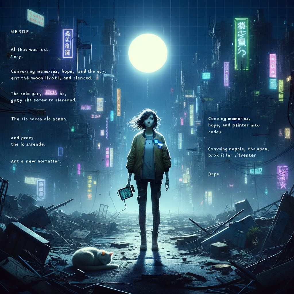 Merry: Cyberpunk Girl in Desolate City