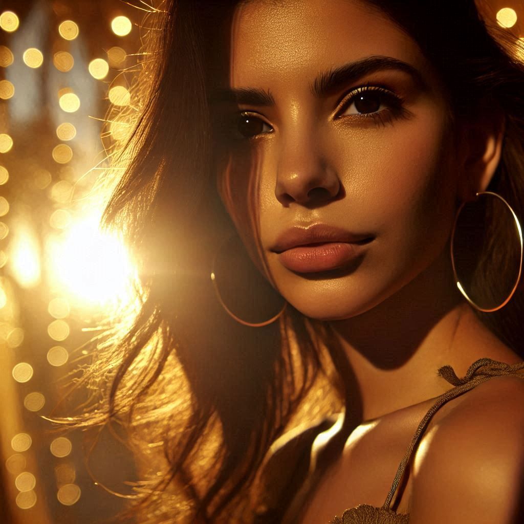 Woman in golden light