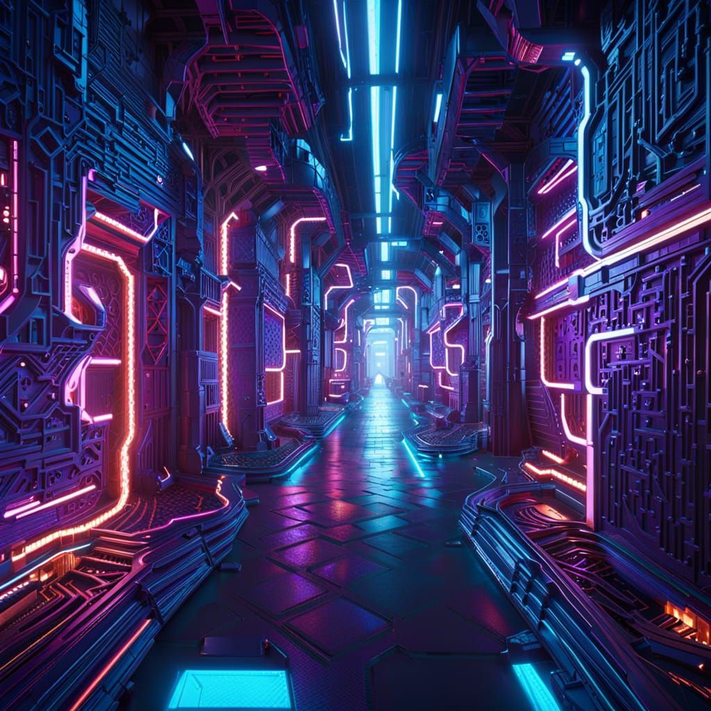 Maze corridor. Which way? - AI Generated Artwork - NightCafe Creator