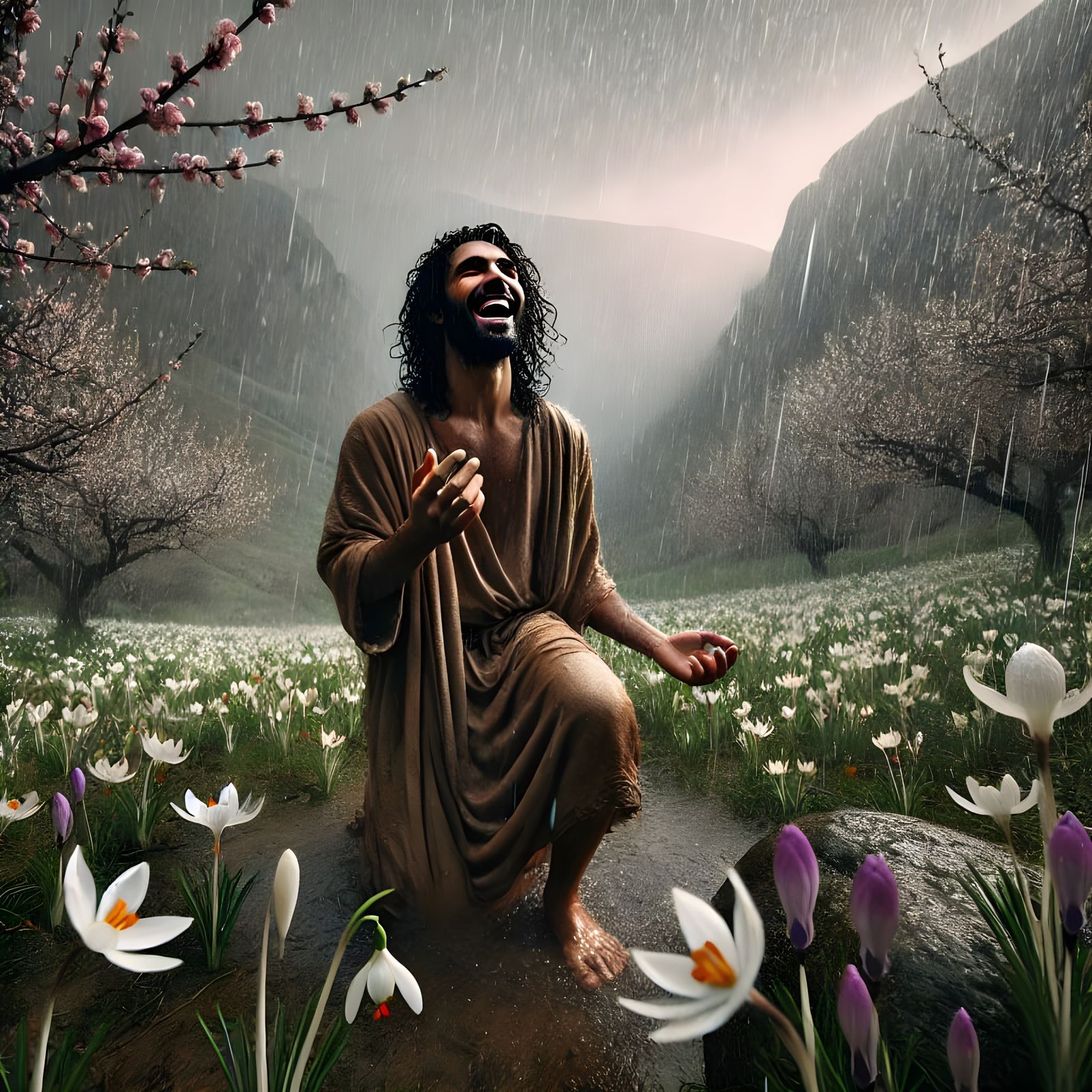 Jesus Laughing in the Rain