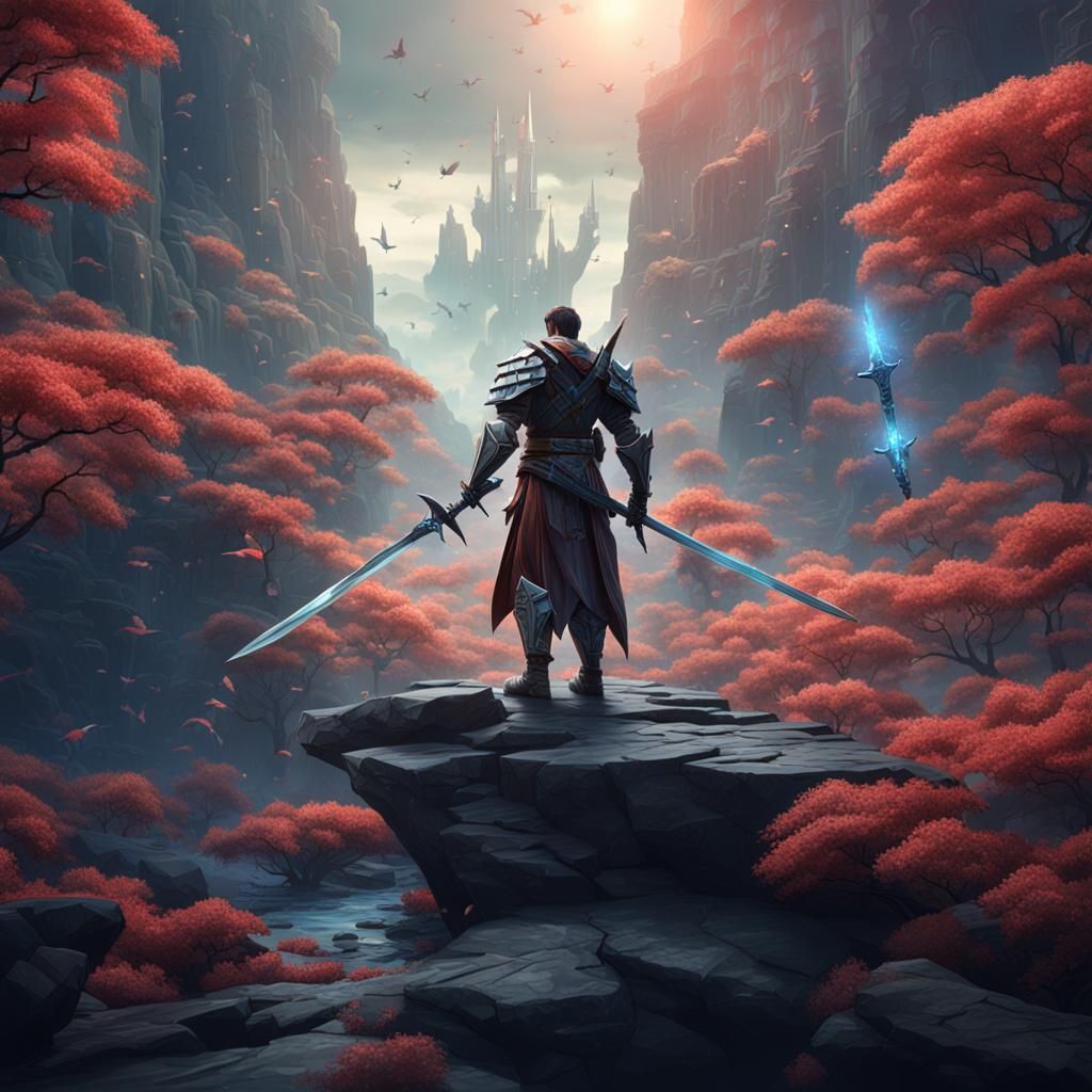 origami sword and human
