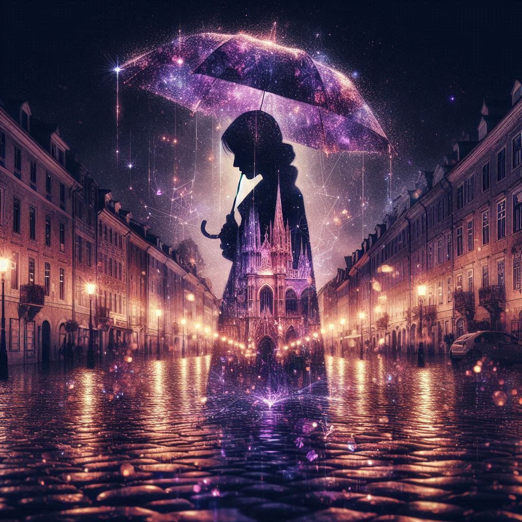 Double exposure portrait