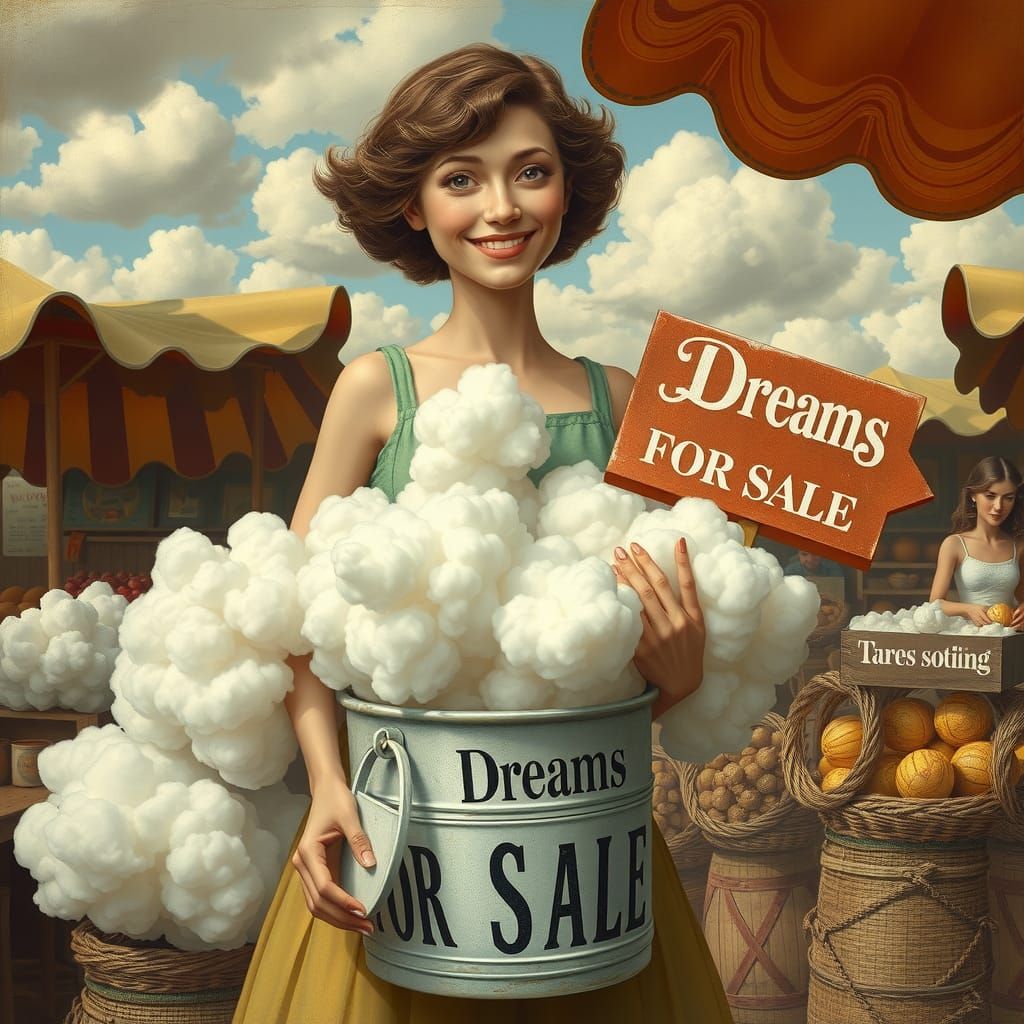 The Vendor of the Fluffy Dreams  by @AI-Lover