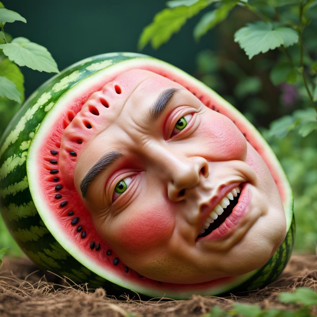 Watermelon head AI Generated Artwork NightCafe Creator