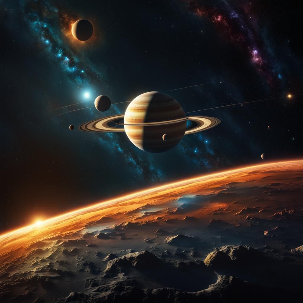 A beautiful masterpiece of the  solar  system with all the p...