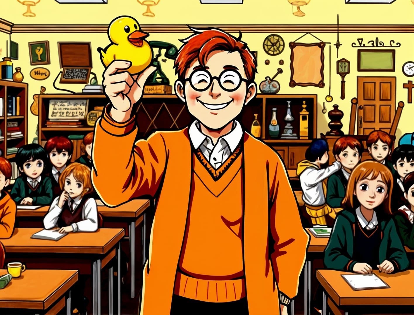 Aurther Weasley teaching Muggle Studies