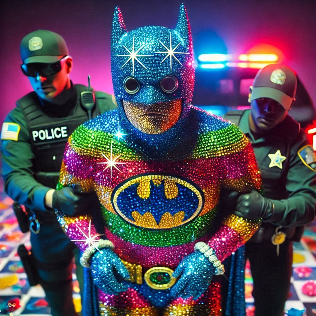 Sparkly Batman in Trouble