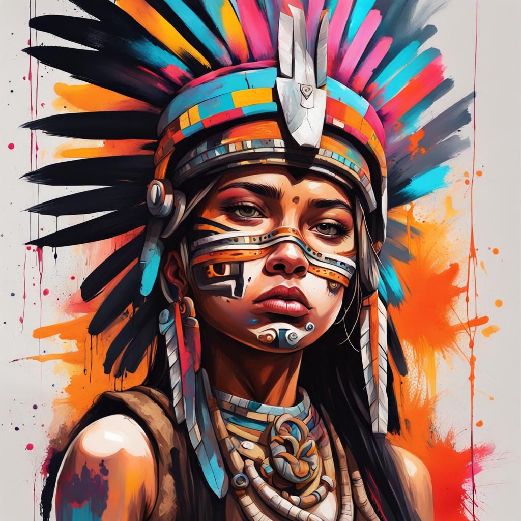 young girl warrior portrait - AI Generated Artwork - NightCafe Creator