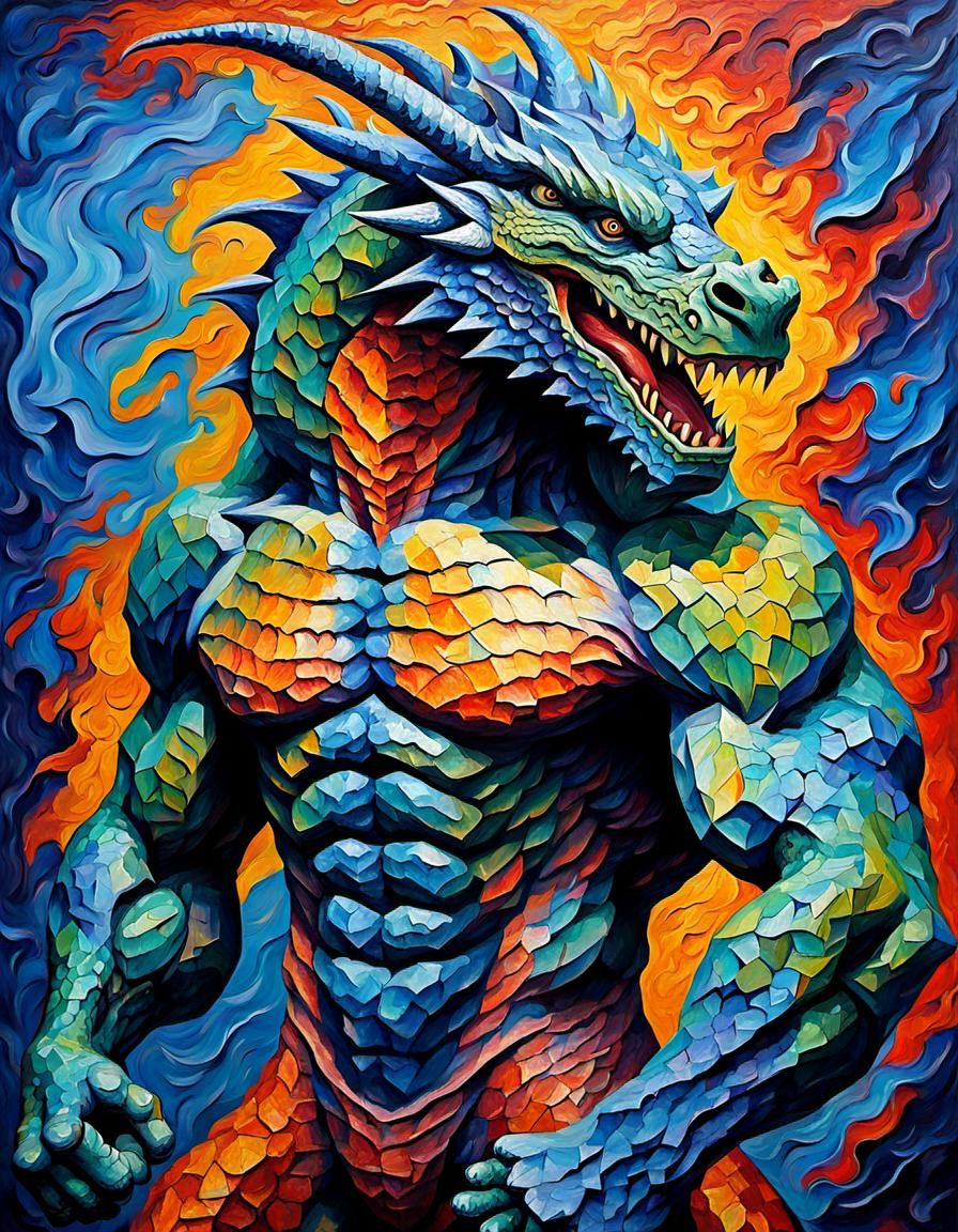  monster dragon massive muscular muscle man