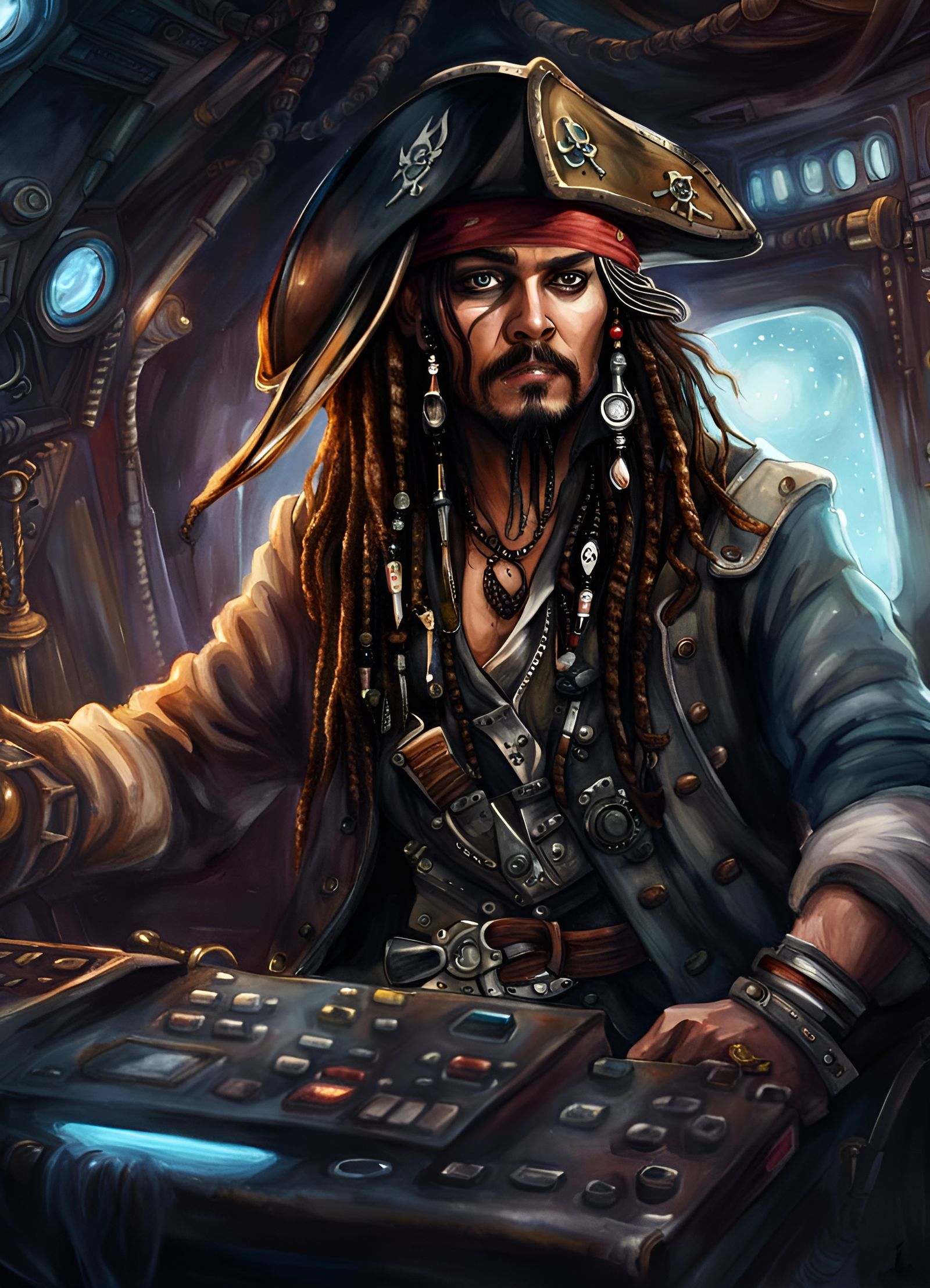 Cyberpunk Jack Sparrow - AI Generated Artwork - NightCafe Creator