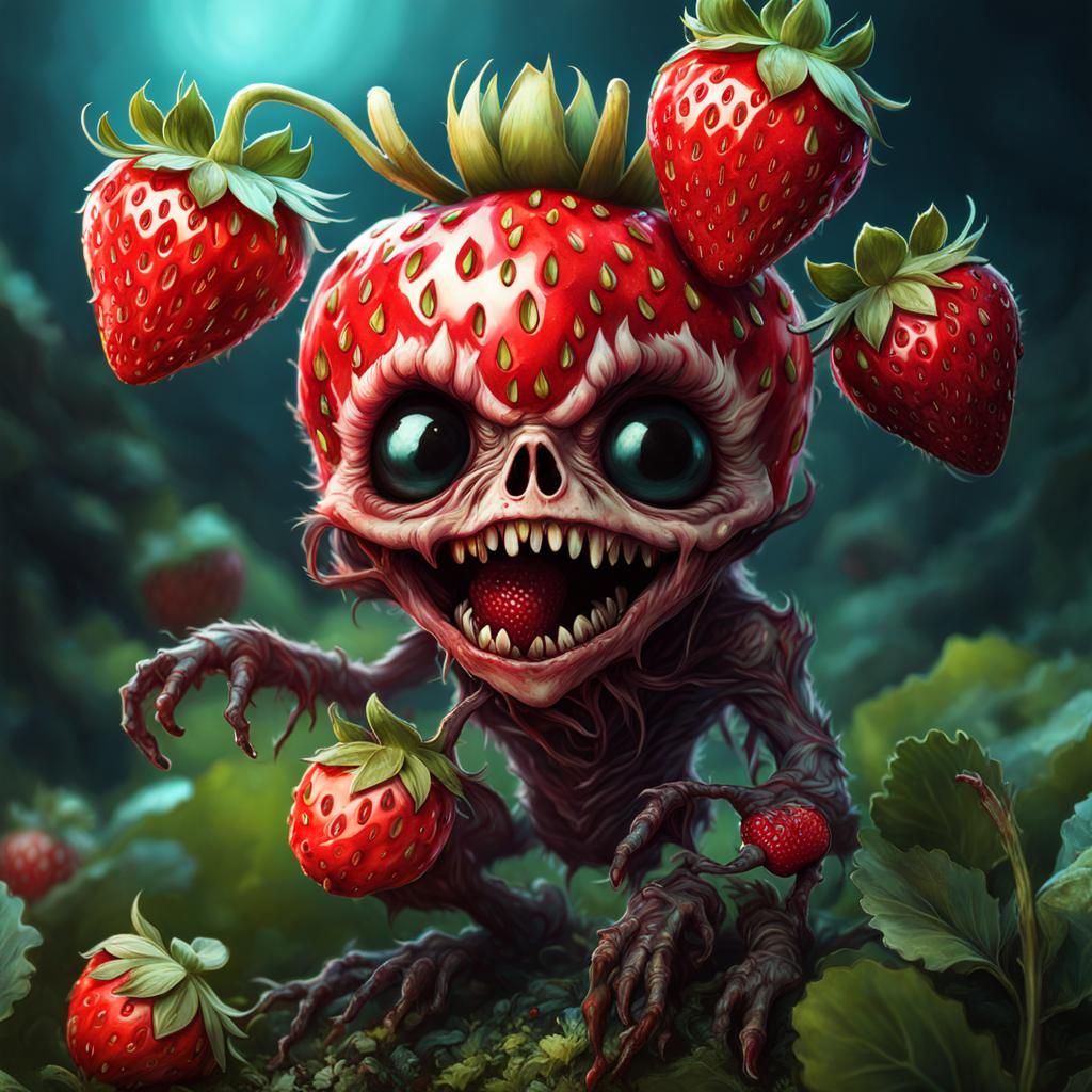 Zombie Strawberry Fruit.  by @TeeSpect