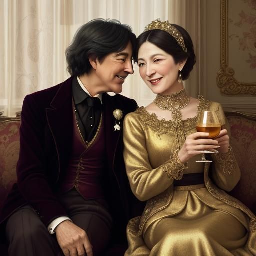 Aestheticism Art: Women Laughing in Highrise Apartment